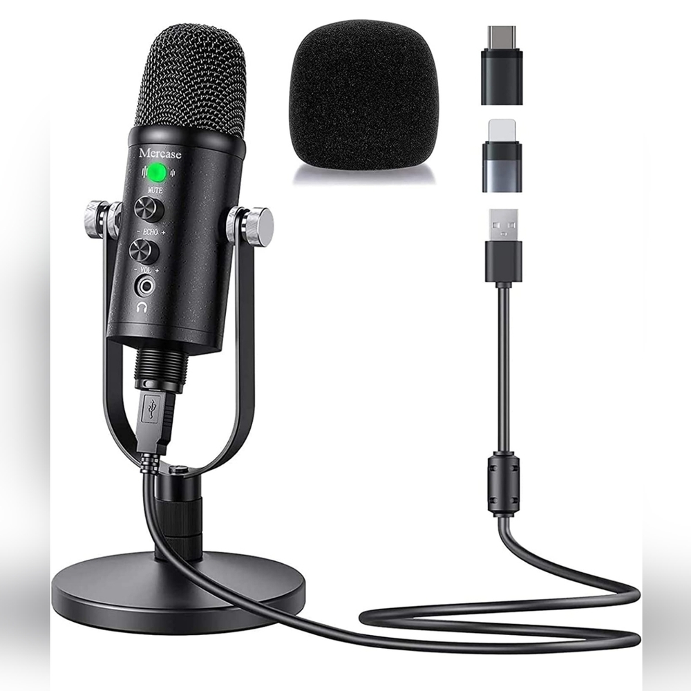 Mercase USB Condenser Microphone for Computer Mac Smartphone PS4 PS5 New